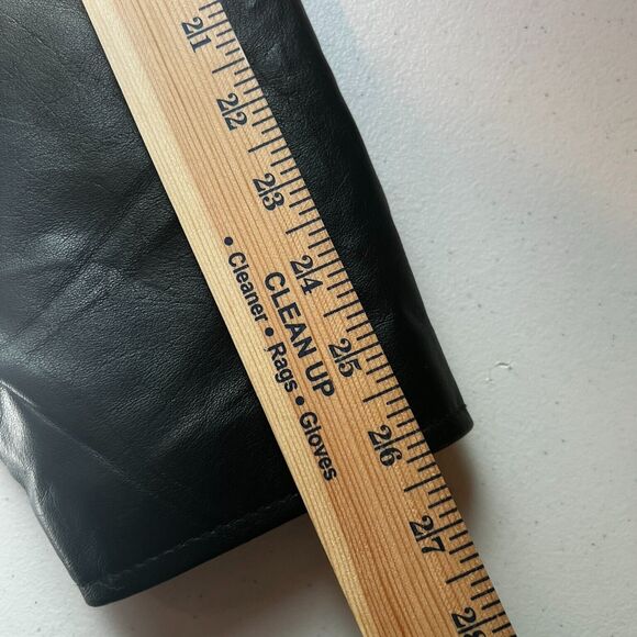 Vintage Harvard Leather Co. Men's Distressed Black Motorcycle Jacket with Stripe - Picture 11 of 12